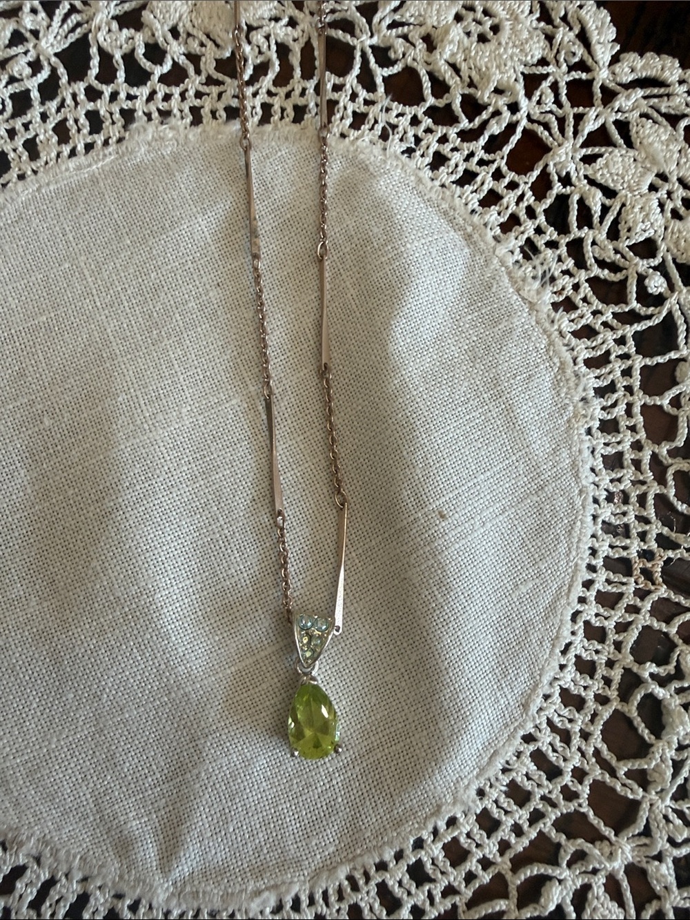 Coach Green Teardrop Pendant Necklace